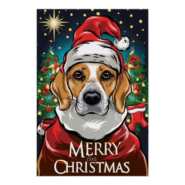 Christmas with Beagle Poster (Vorderseite)