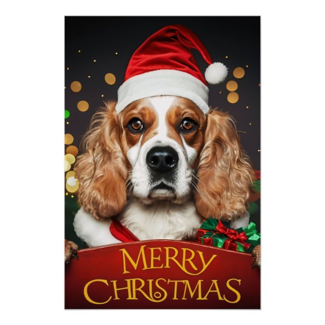 Christmas with Cocker Spaniel Poster (Vorderseite)