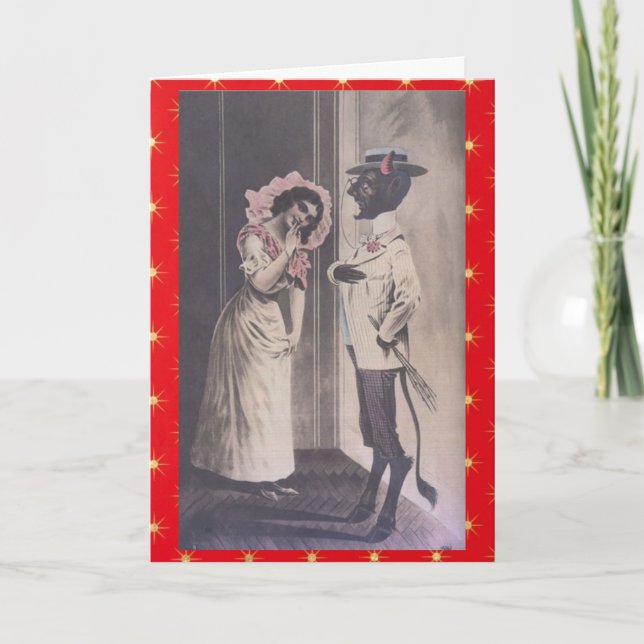 Christmas with Krampus Feiertagskarte (Vorderseite)