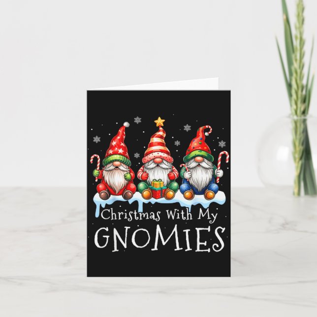 Christmas With My Gnomies Buffalo Plaid Gnome Fami Karte (Vorderseite)