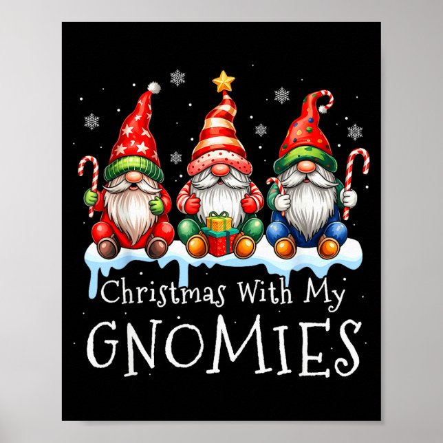 Christmas With My Gnomies Buffalo Plaid Gnome Fami Poster (Vorne)
