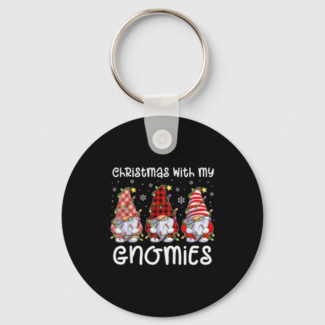 Christmas With My Gnomies Xmas Gnome Family Christ Schlüsselanhänger (Vorderseite)