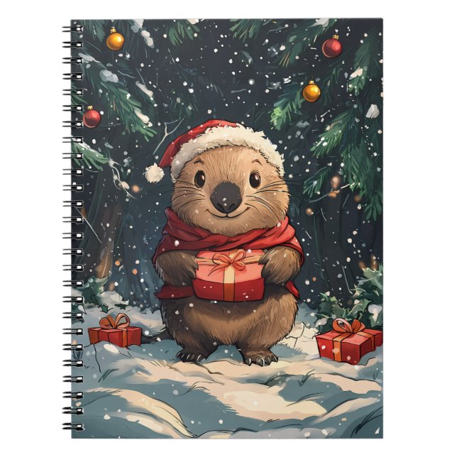 Christmas Wombat Notizblock (Vorderseite)