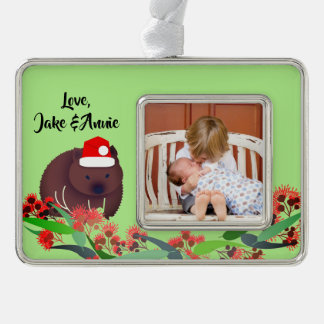Christmas Wombat Rahmen-Ornament Silber