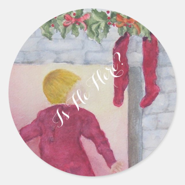 CHRISTMAS WONDER FIREPLACE FRIEDLICH JOY RUNDER AUFKLEBER (Vorderseite)