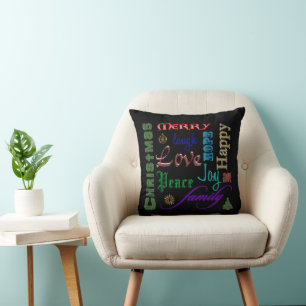 Christmas Word Art Throw Kissen