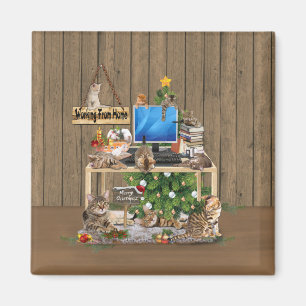 Christmas-Working from Home with my Cats Magnet