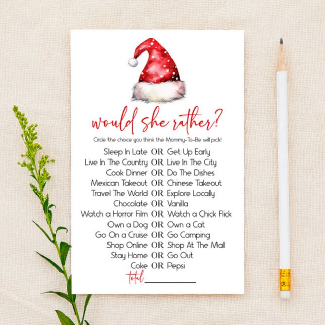 Christmas Would She Rather Baby Shower Game Briefpapier (Von Creator hochgeladen)