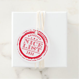 CHRISTMAS WRAPPING lustige schöne Liste Briefmarke Geschenkanhänger