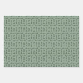 Christmas wrapping paper 3 flat sheet  geschenkpapier set