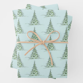 Christmas Wrapping Paper Flat Sheet Set of 3 Geschenkpapier Set
