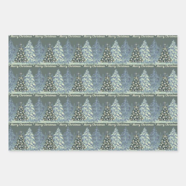 Christmas Wrapping Paper -Forest in Winter Geschenkpapier Set (Vorderseite)