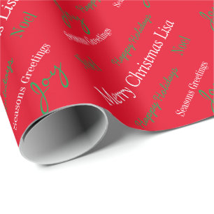Christmas Wrapping Paper Individuelle Name Merry C Geschenkpapier