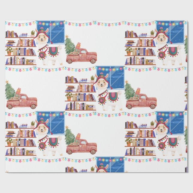 Christmas Wrapping Paper  llama Geschenkpapier (Flach)