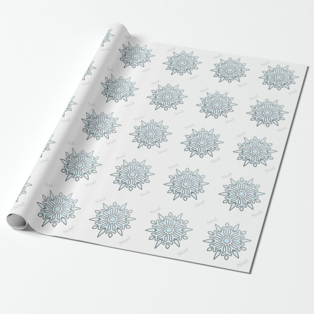 Christmas Wrapping Paper Noel Snowflakes Geschenkpapier (Ungerollt)