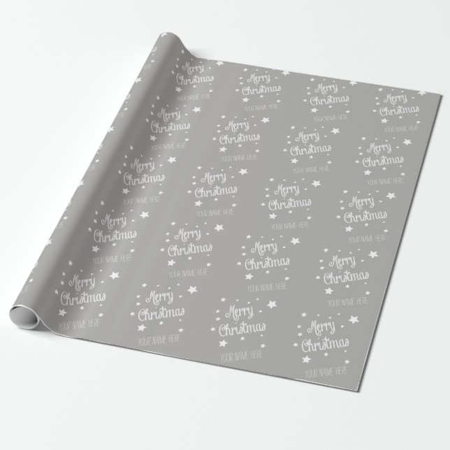 Christmas Wrapping Paper Personalize Name Geschenkpapier (Ungerollt)