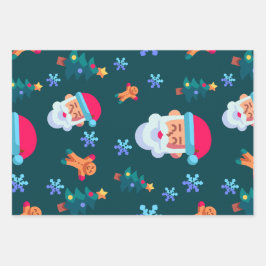 Christmas wrapping paper, Santa Claus Geschenkpapier Set