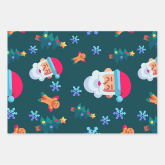 Christmas wrapping paper, Santa Claus Geschenkpapier Set