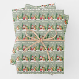 Christmas Wrapping Paper -Santa & Reindeer Geschenkpapier Set