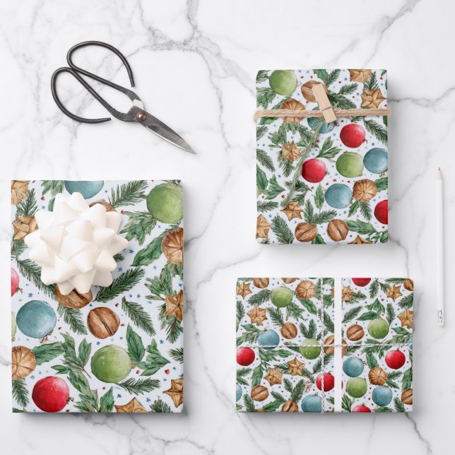 Christmas Wrapping Paper Sheet Set Geschenkpapier Set (Vorderseite)