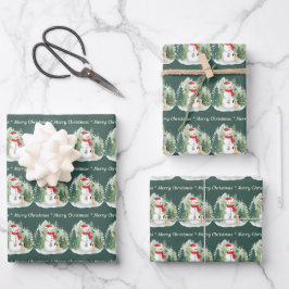 Christmas Wrapping Paper - Snowman Geschenkpapier Set