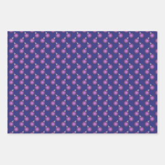 Christmas Wrapping Paper with Purple Baubles Geschenkpapier Set