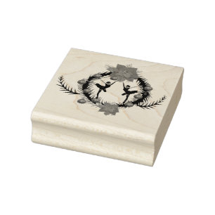 Christmas Wreath Ballerina Girls Gummistempel
