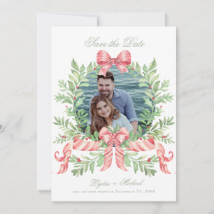 Christmas Wreath Candy Cane Bow   FOTO Save The Date