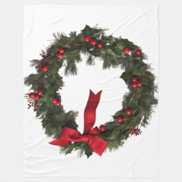 CHRISTMAS WREATH Fleece Blanket