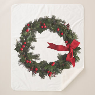 CHRISTMAS WREATH Fleece Blanket Sherpadecke