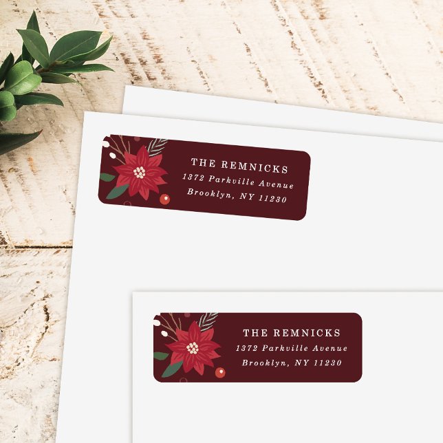 Christmas Wreath Floral Holiday Address Label (Von Creator hochgeladen)