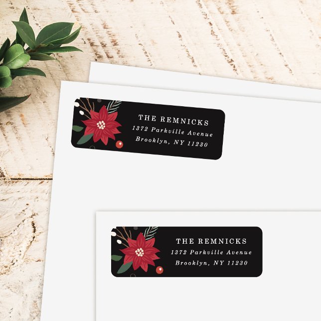 Christmas Wreath Floral Holiday Address Label (Von Creator hochgeladen)