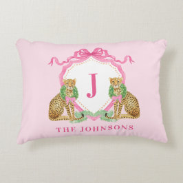 Christmas Wreath Leopard Crest Monogram Dekokissen