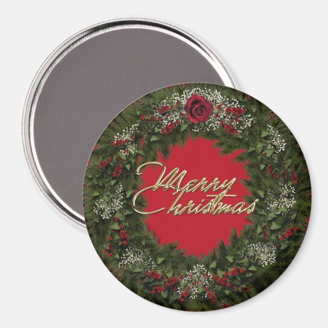 Christmas Wreath Magnet (Vorderseite/Rückseite)