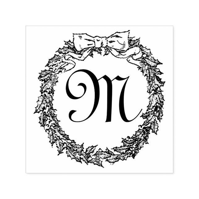 Christmas Wreath Monogram personalisieren Permastempel (Design)