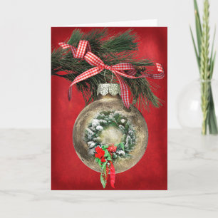 Christmas Wreath Ornament Feiertagskarte