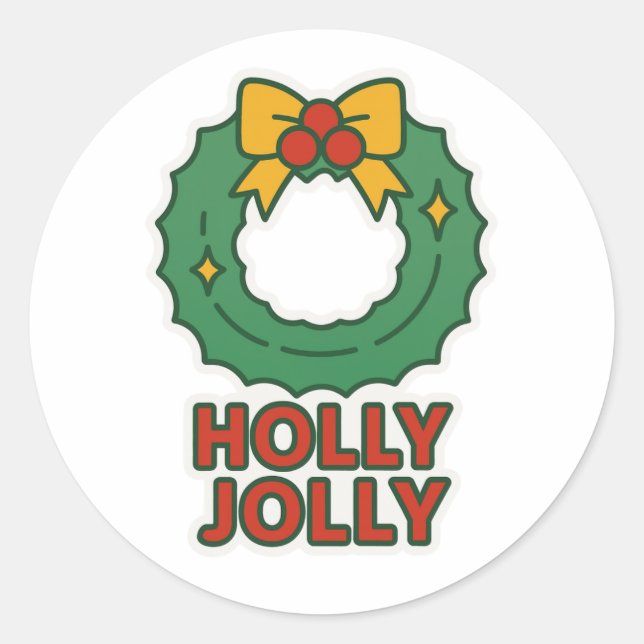 Christmas wreath runder aufkleber (Vorderseite)