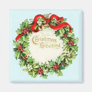 Christmas Wreath Vintag Magnet