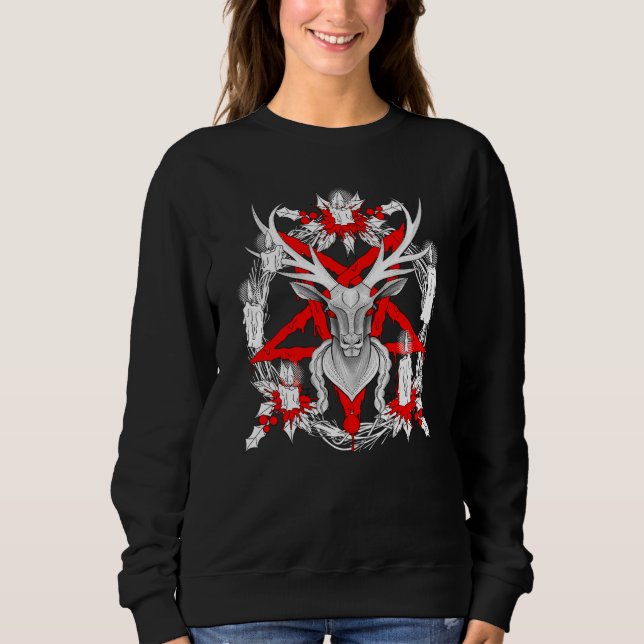 Christmas wreath witchcraft candles blood Satanic  Sweatshirt (Vorderseite)