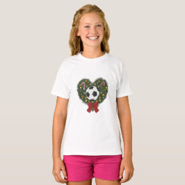 Christmas Wreath with Soccer Ball T-Shirt
