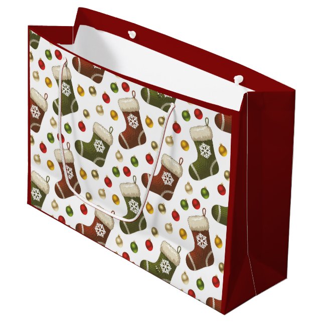 Christmas Wreaths Große Geschenktüte (Vorderseite Schrägansicht)