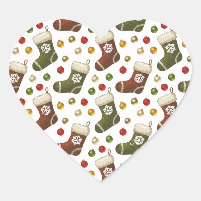Christmas Wreaths Herz-Aufkleber (Vorderseite)