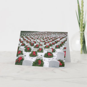 Christmas wreaths snow Arlington National Cemetery Feiertagskarte