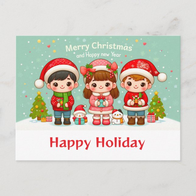 CHRISTMAS wünscht Postkarten (Vorderseite)