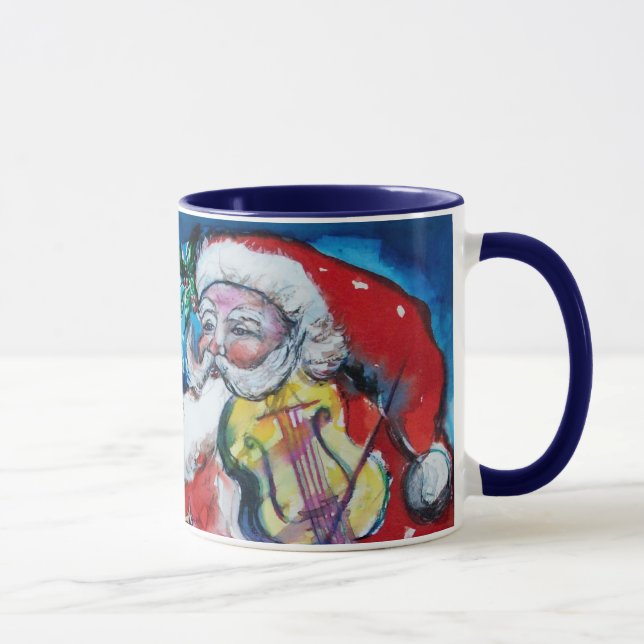 CHRISTMAS X SCHREIBEN / SANTA MIT VIOLIN MONOGRAM TASSE (Rechts)