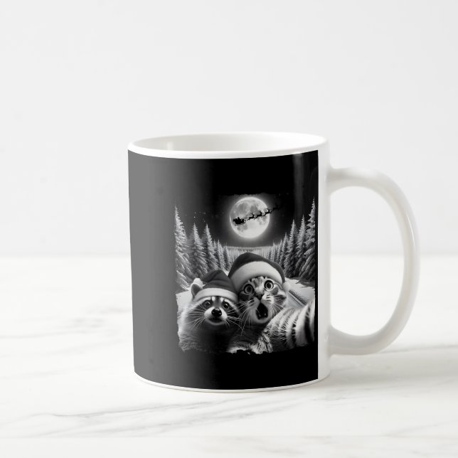 Christmas Xmas Holiday Funny Cat Taking Selfie Rac Kaffeetasse (Rechts)
