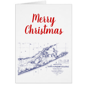 Christmas Xmas Long Island The Hamptons Map VC