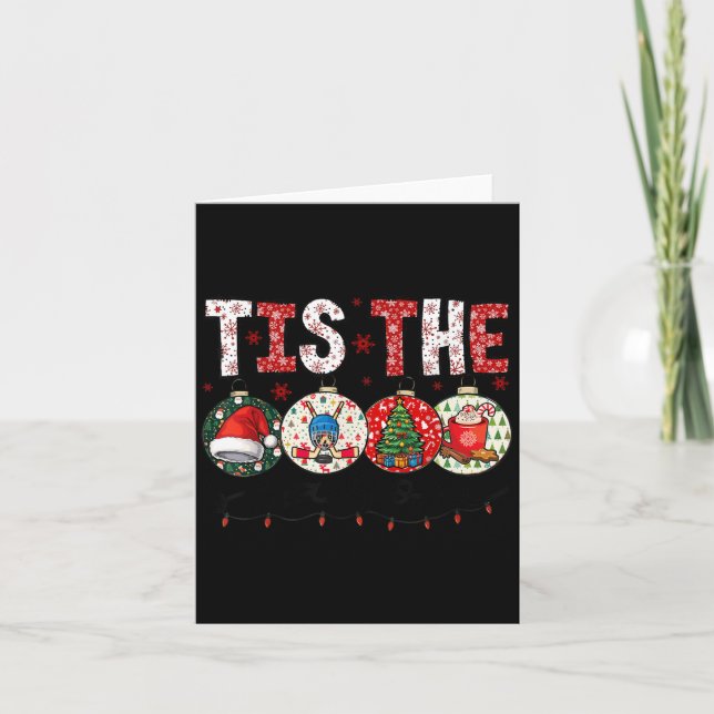 Christmas Xmas Vibes Hockey Lover Hockey Player Wi Karte (Vorderseite)