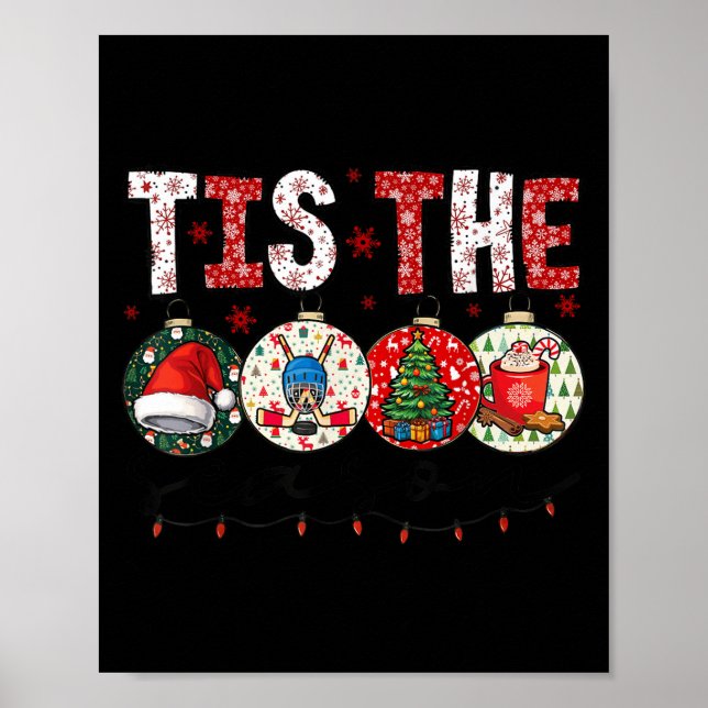 Christmas Xmas Vibes Hockey Lover Hockey Player Wi Poster (Vorne)