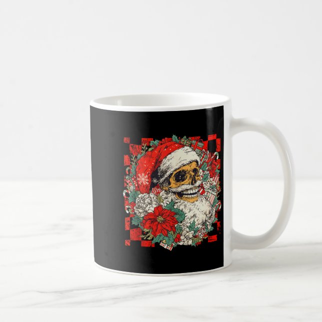 Christmas Xmas Vibes Skull Santa Lover Mistletoe H Kaffeetasse (Rechts)